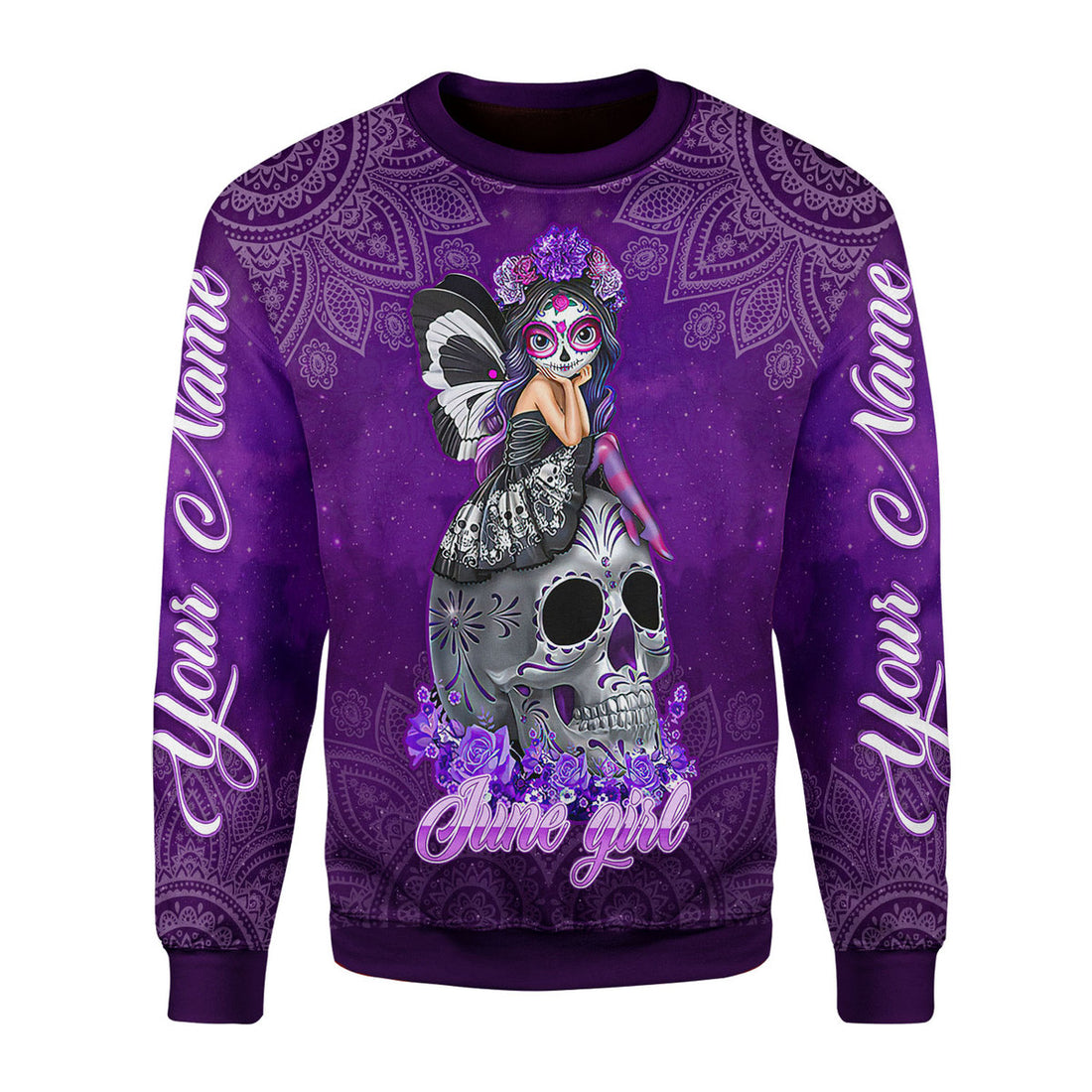 CustomsPig Personalized Ugly Sweater June Girl I Have Tattoos All Over Printed