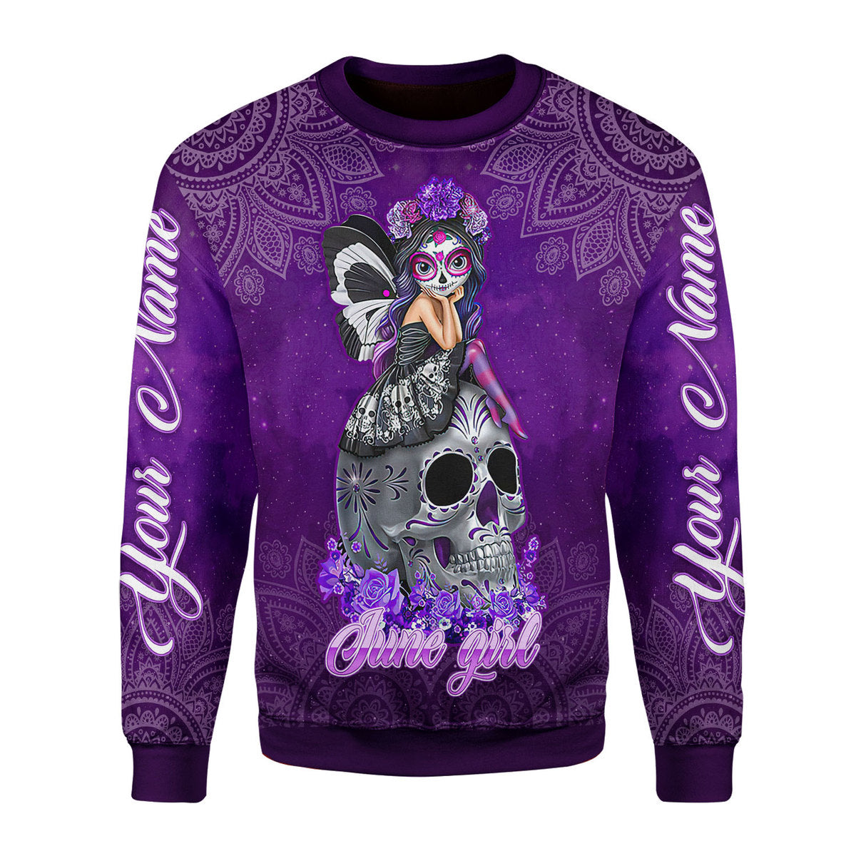 CustomsPig Personalized Ugly Sweater June Girl I Have Tattoos All Over Printed