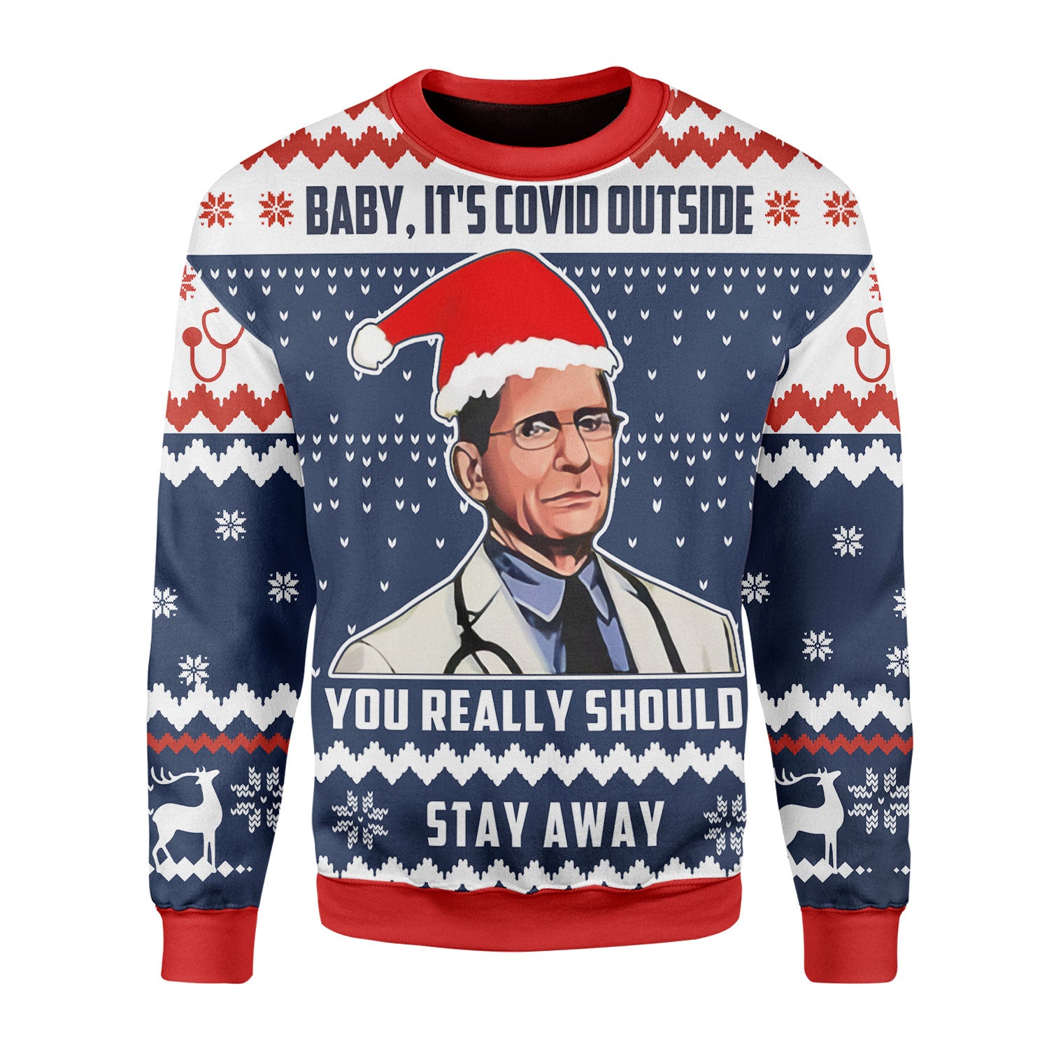 Customspig Christmas Sweater Dr. Fauci 3D Apparel