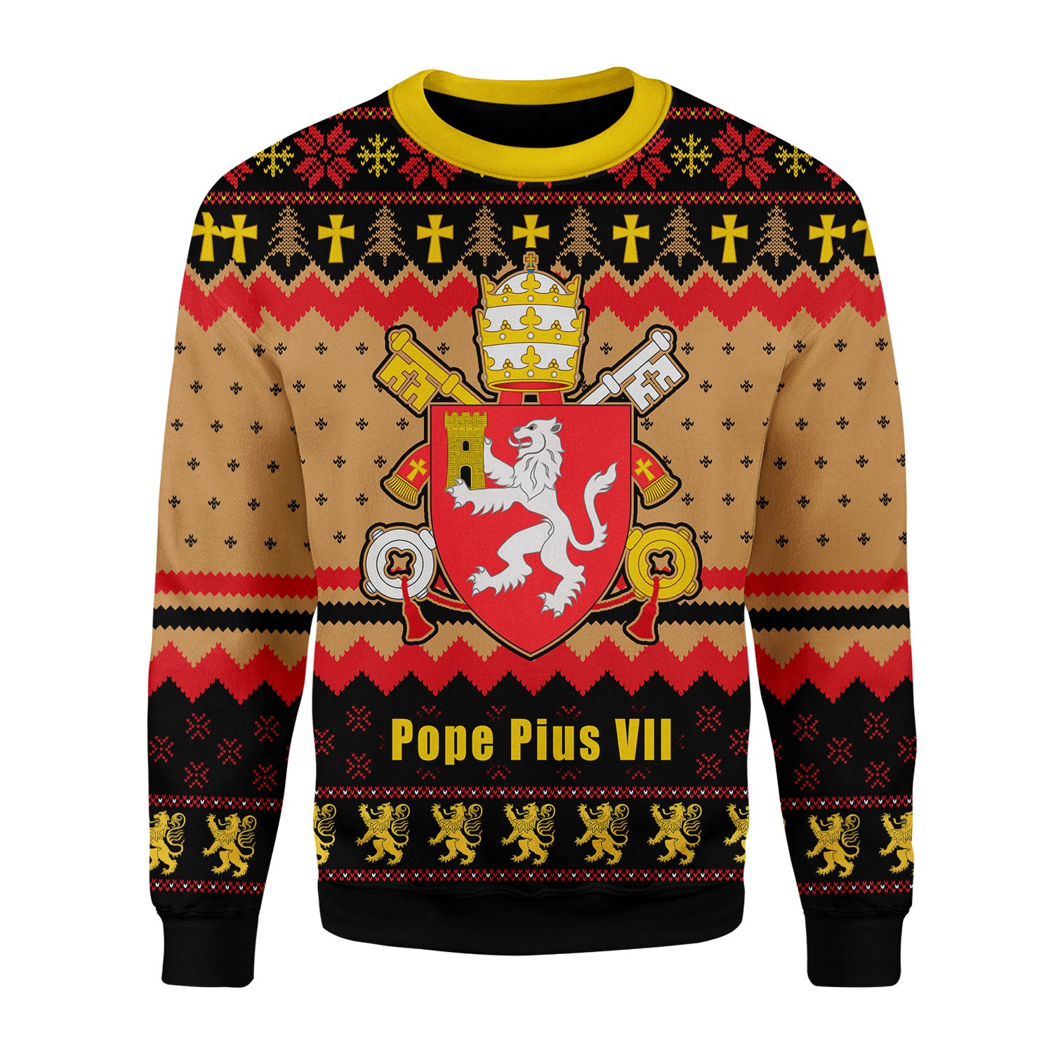 Customspig Christmas Sweater Pope Pius VIII Coat of Arms 3D Apparel