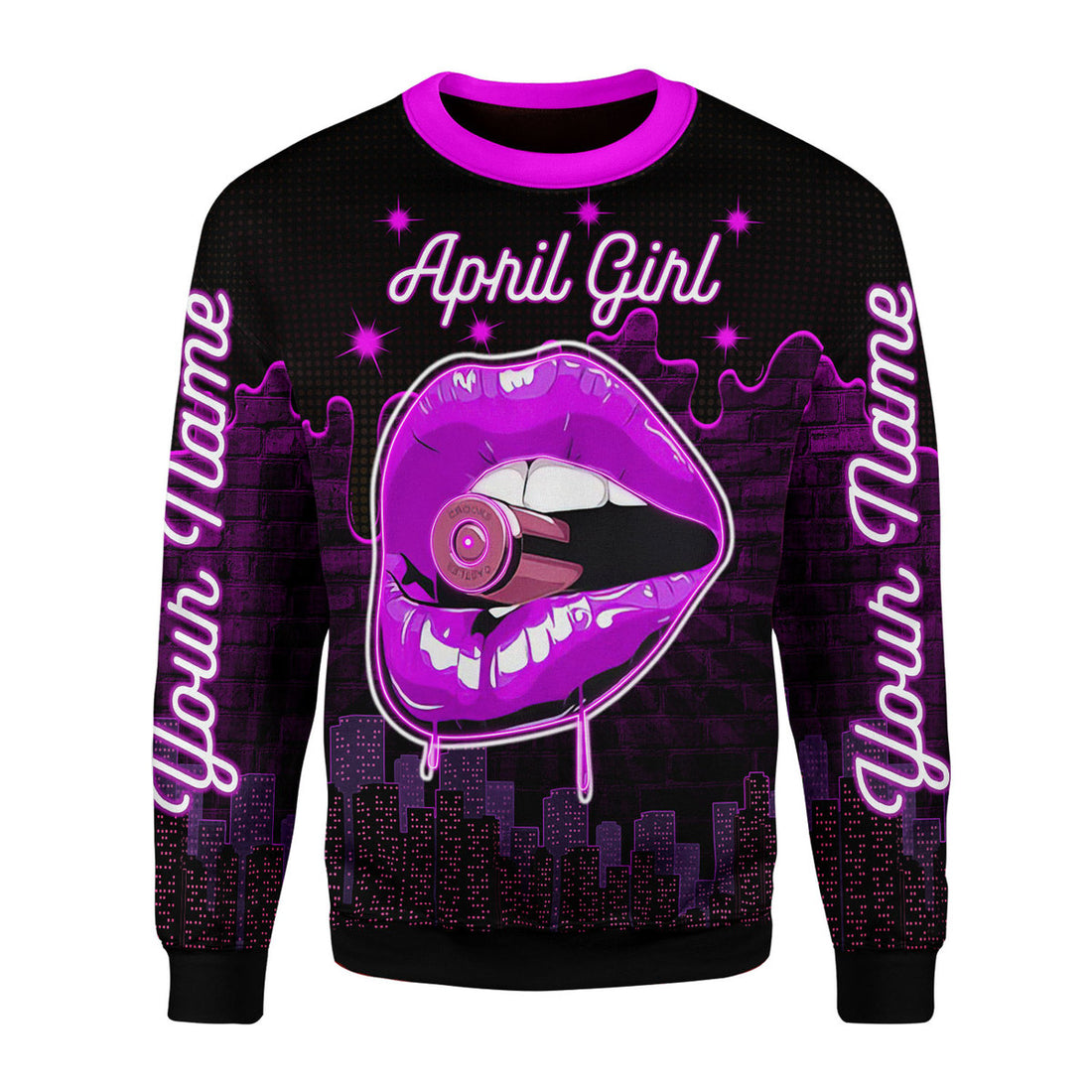 CustomsPig Personalized Ugly Sweater I'm An April Girl All Over Printed