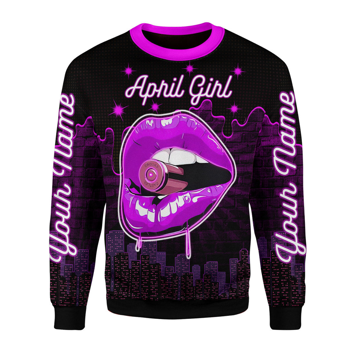 CustomsPig Personalized Ugly Sweater I'm An April Girl All Over Printed