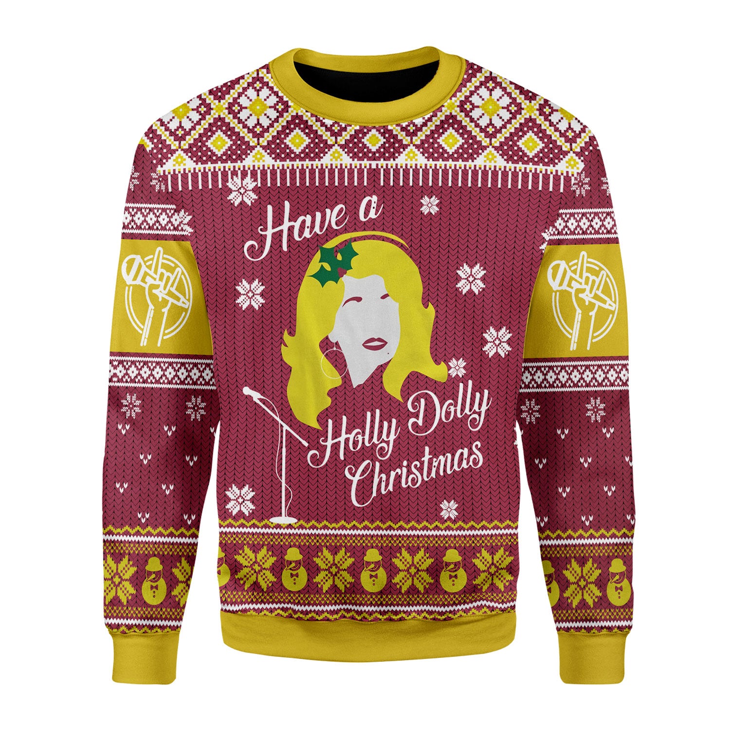 Customspig Christmas Sweater Have A Holly Dolly 3D Apparel