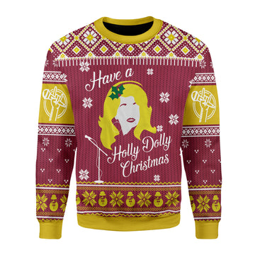 Customspig Christmas Sweater Have A Holly Dolly 3D Apparel