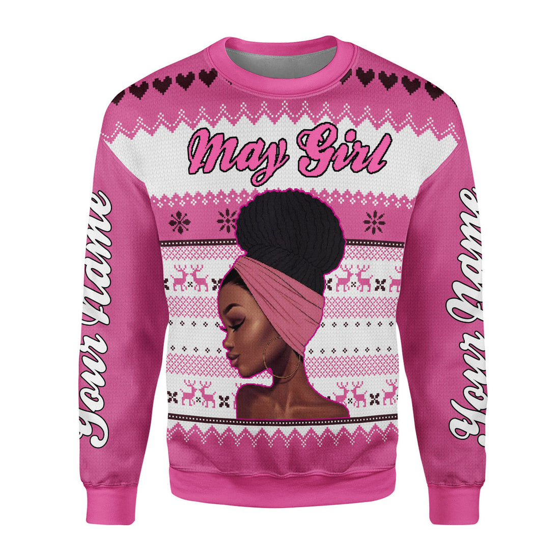 CustomsPig Personalized Ugly Sweater May Girl All Over Printed