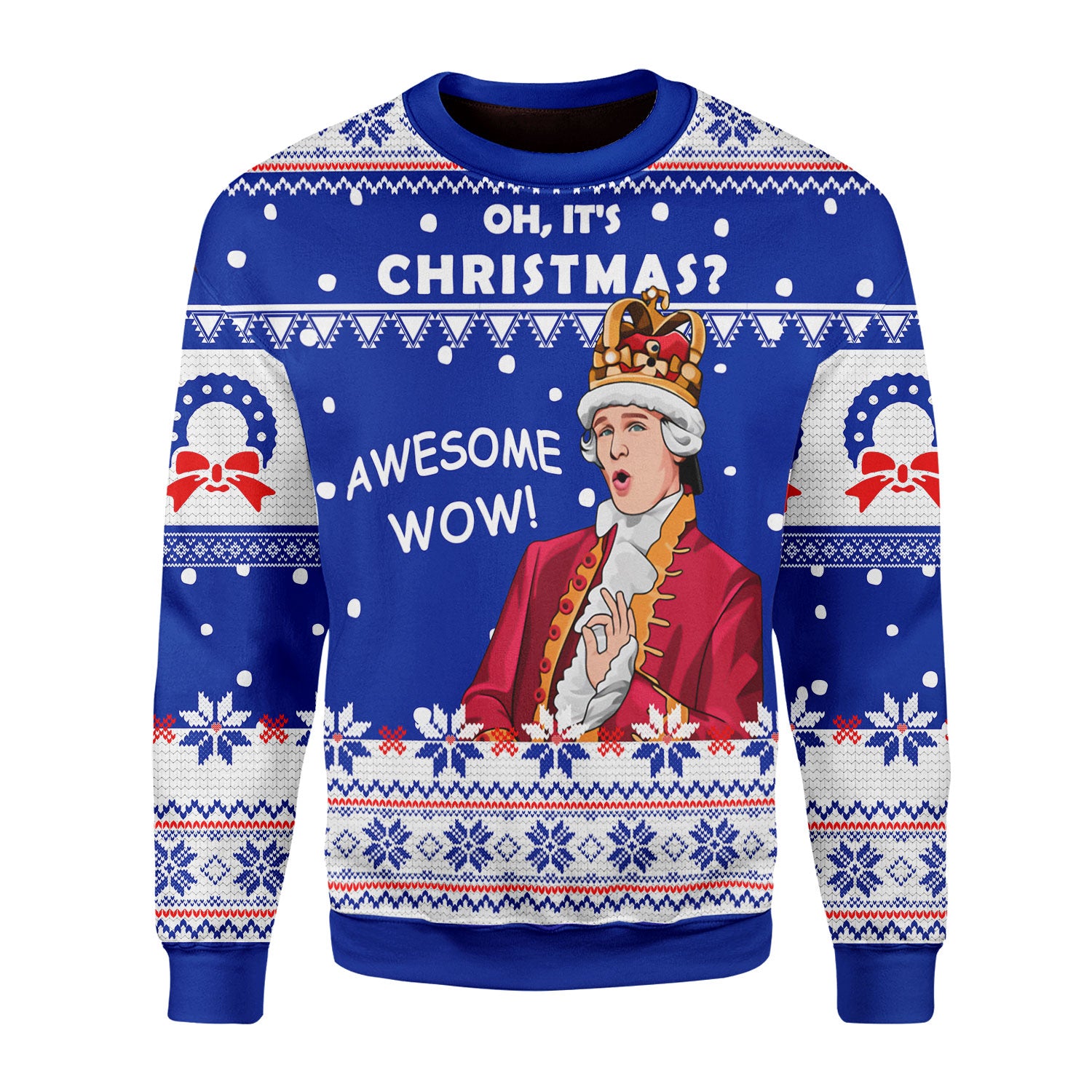 Customspig Christmas Sweater Oh It's Christmas Awesome Wow 3D Apparel