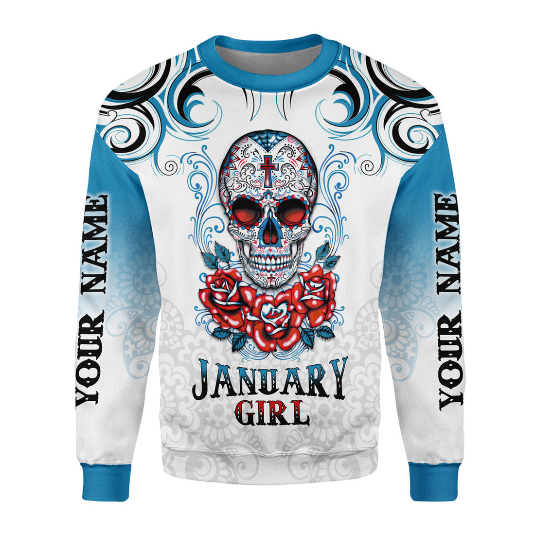 CustomsPig Personalized Ugly Sweater January Girl All Over Printed