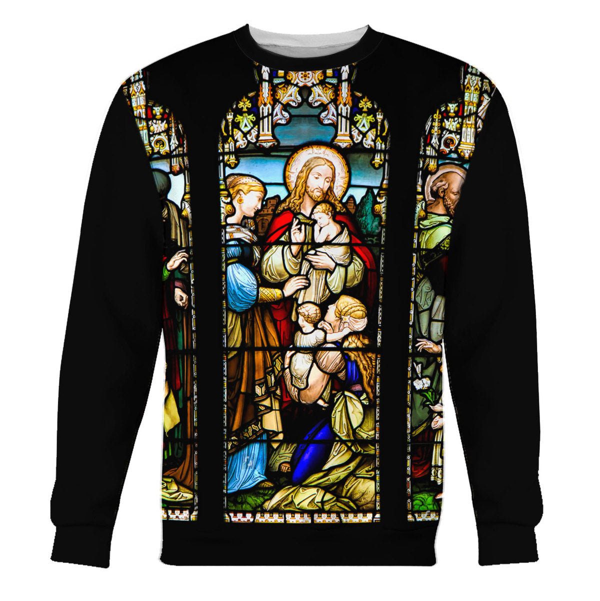 Tracksuit Tops Pullover Sweatshirt Jesus Is Lord Stained Glass 3D Apparel