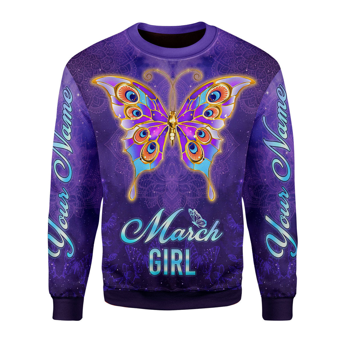 CustomsPig Personalized Ugly Sweater March Girl All Over Printed