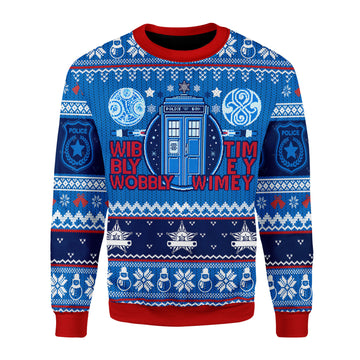 Customspig Christmas Sweater A Timey Wimey 3D Apparel