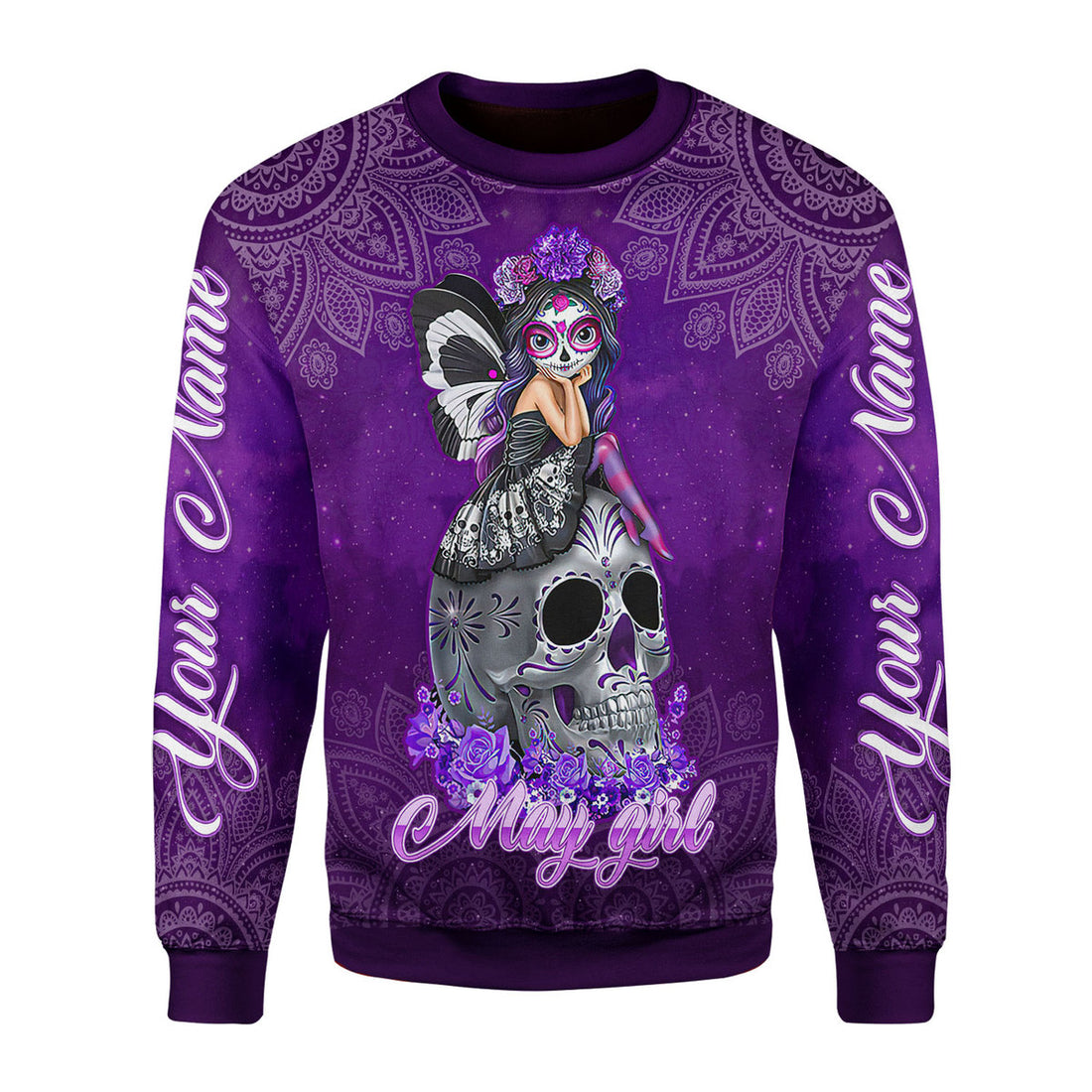 CustomsPig Personalized Ugly Sweater May Girl I Have Tattoos All Over Printed