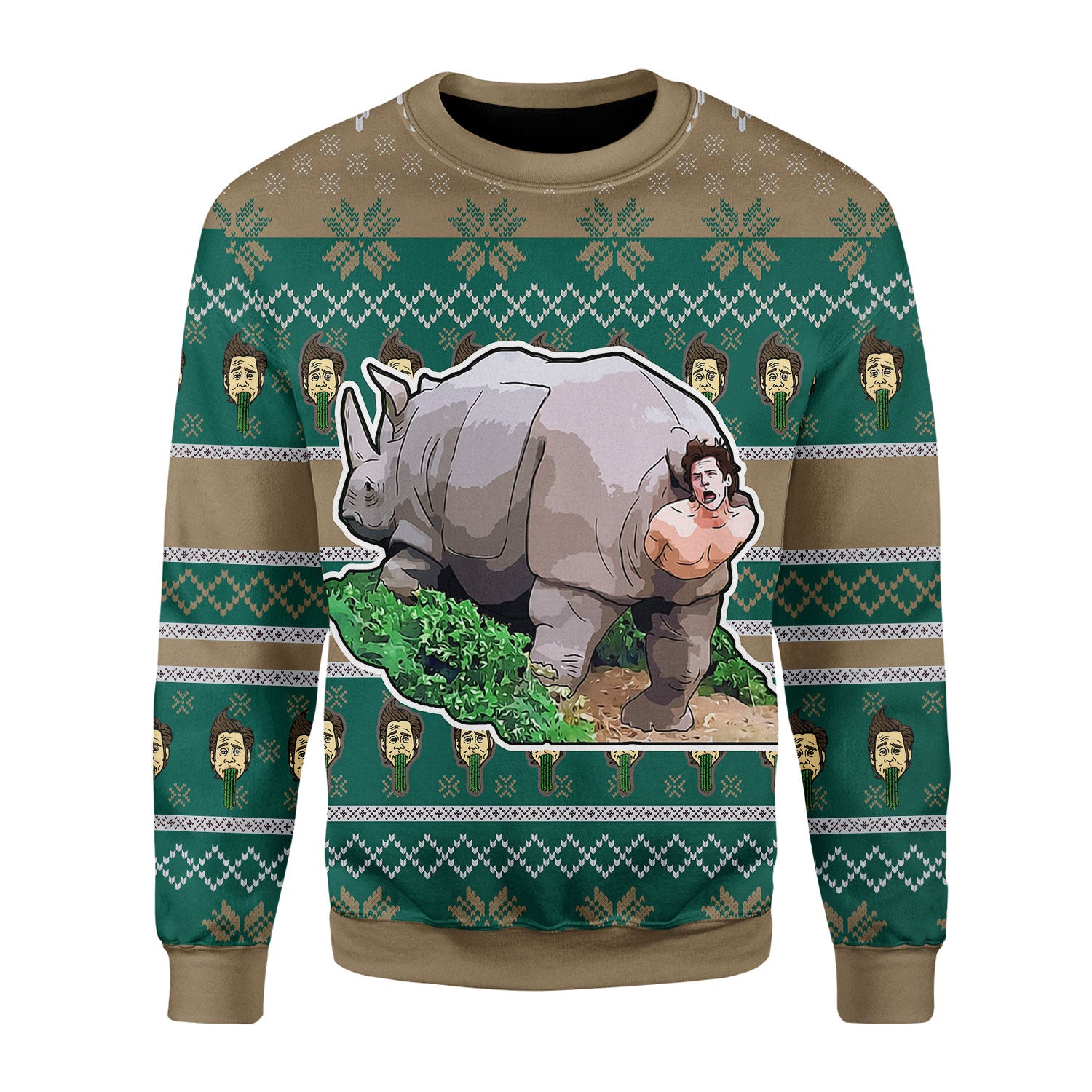 Customspig Christmas Sweater Rhino Giving Birth 3D Apparel