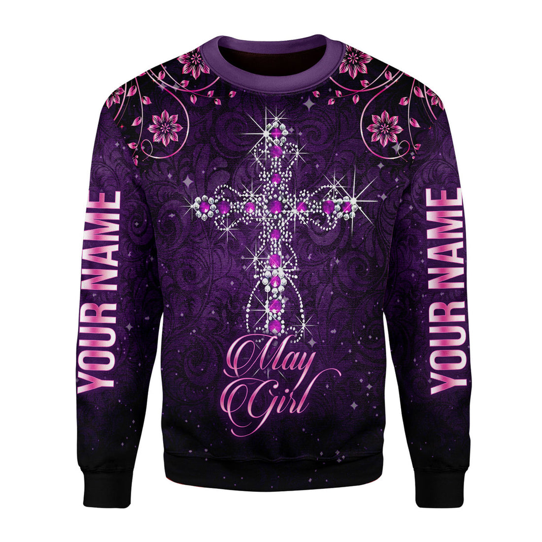 CustomsPig Personalized Ugly Sweater I Am A May Girl All Over Printed