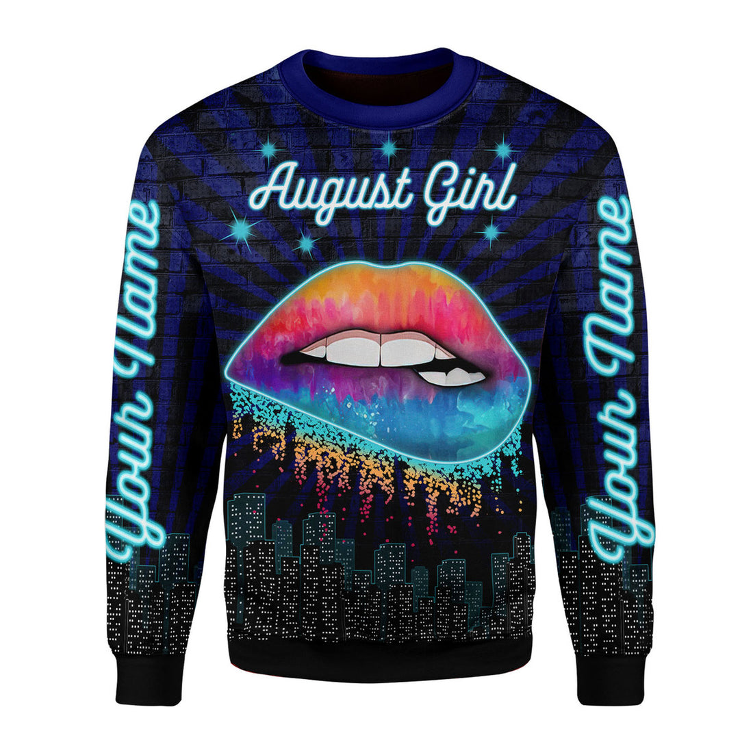 CustomsPig Personalized Ugly Sweater August Girl All Over Printed