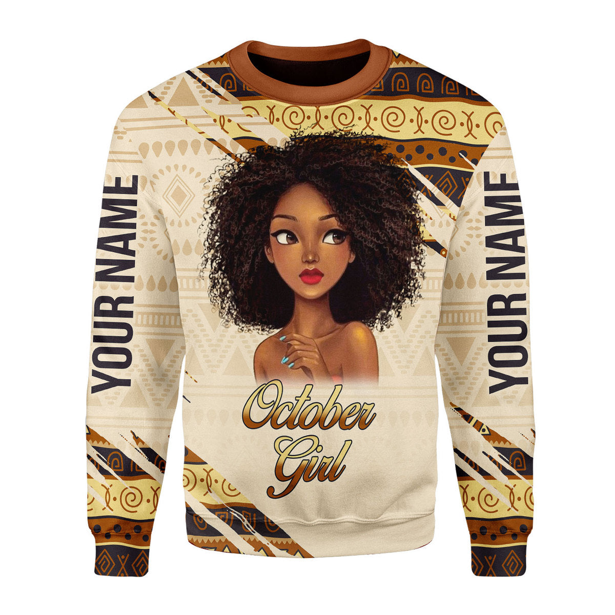 CustomsPig Personalized Ugly Sweater October Girl All Over Printed