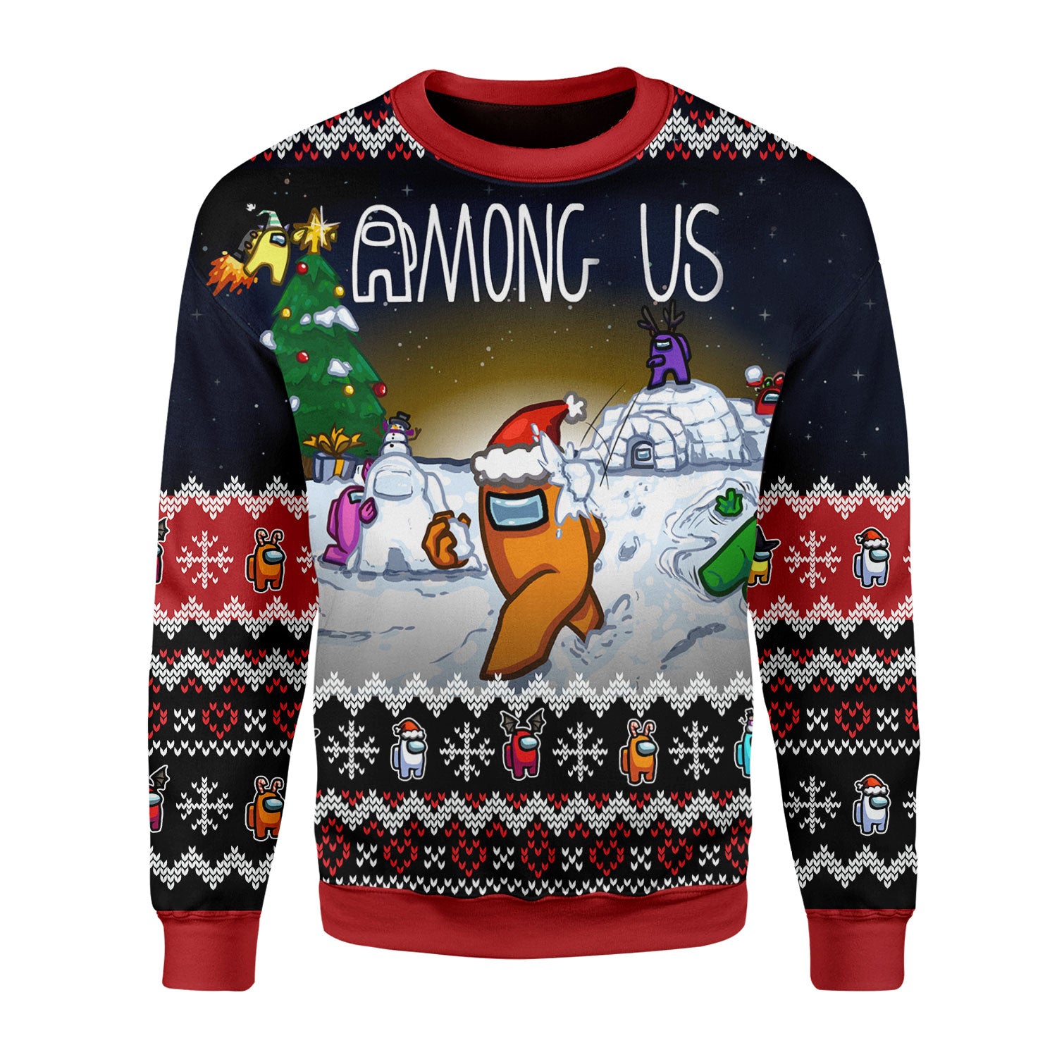 Customspig Christmas Sweater Among Us 3D Apparel