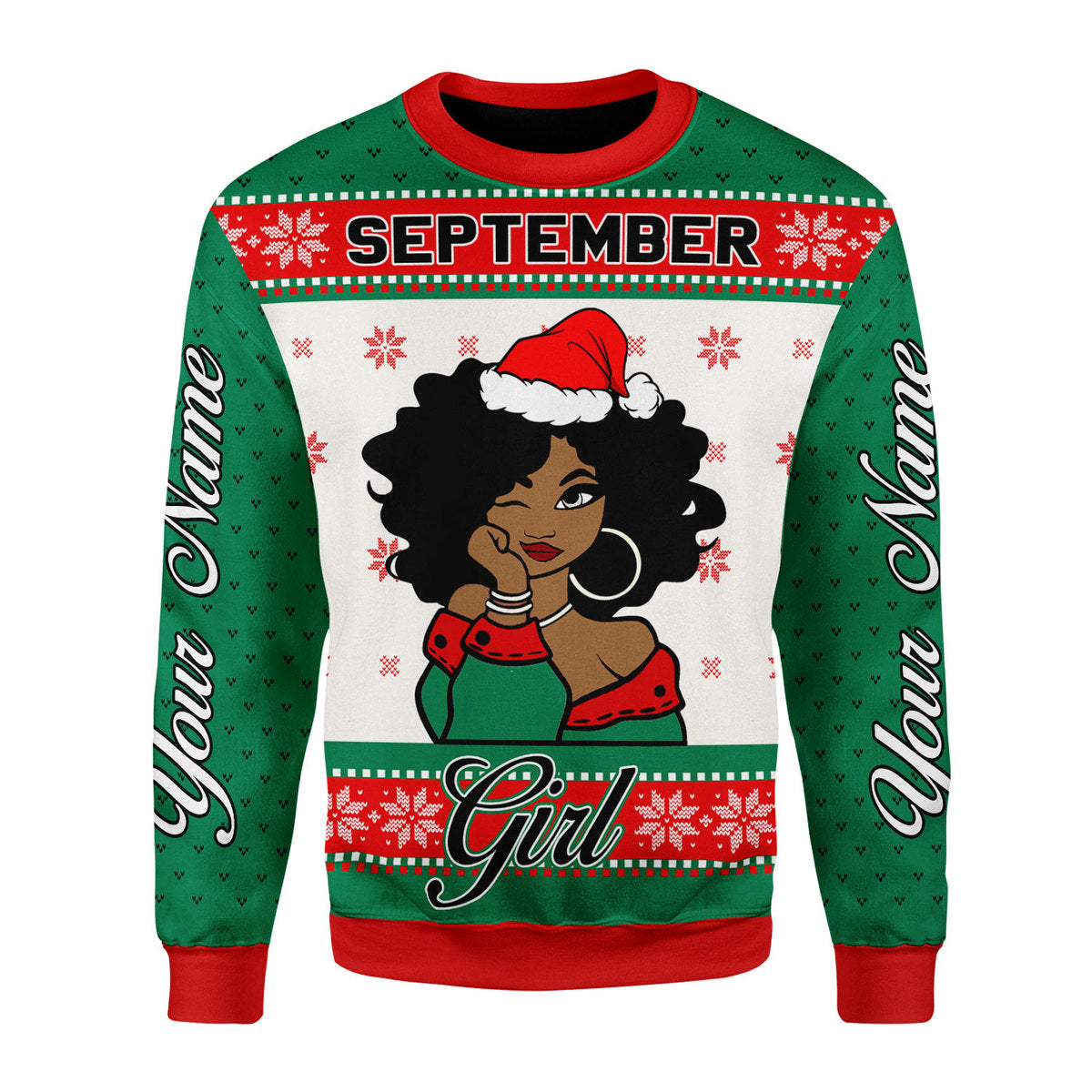 Customspig Personalized Sweatshirt September Girl All Over Printed