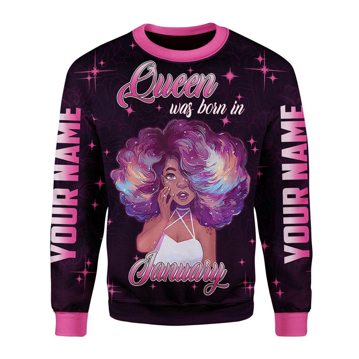 CustomsPig Personalized Tops January Girl She's Beautiful Bold All Over Printed
