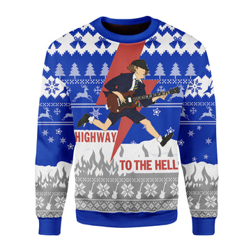 Customspig Christmas Sweater Highway To The Hell 3D Apparel