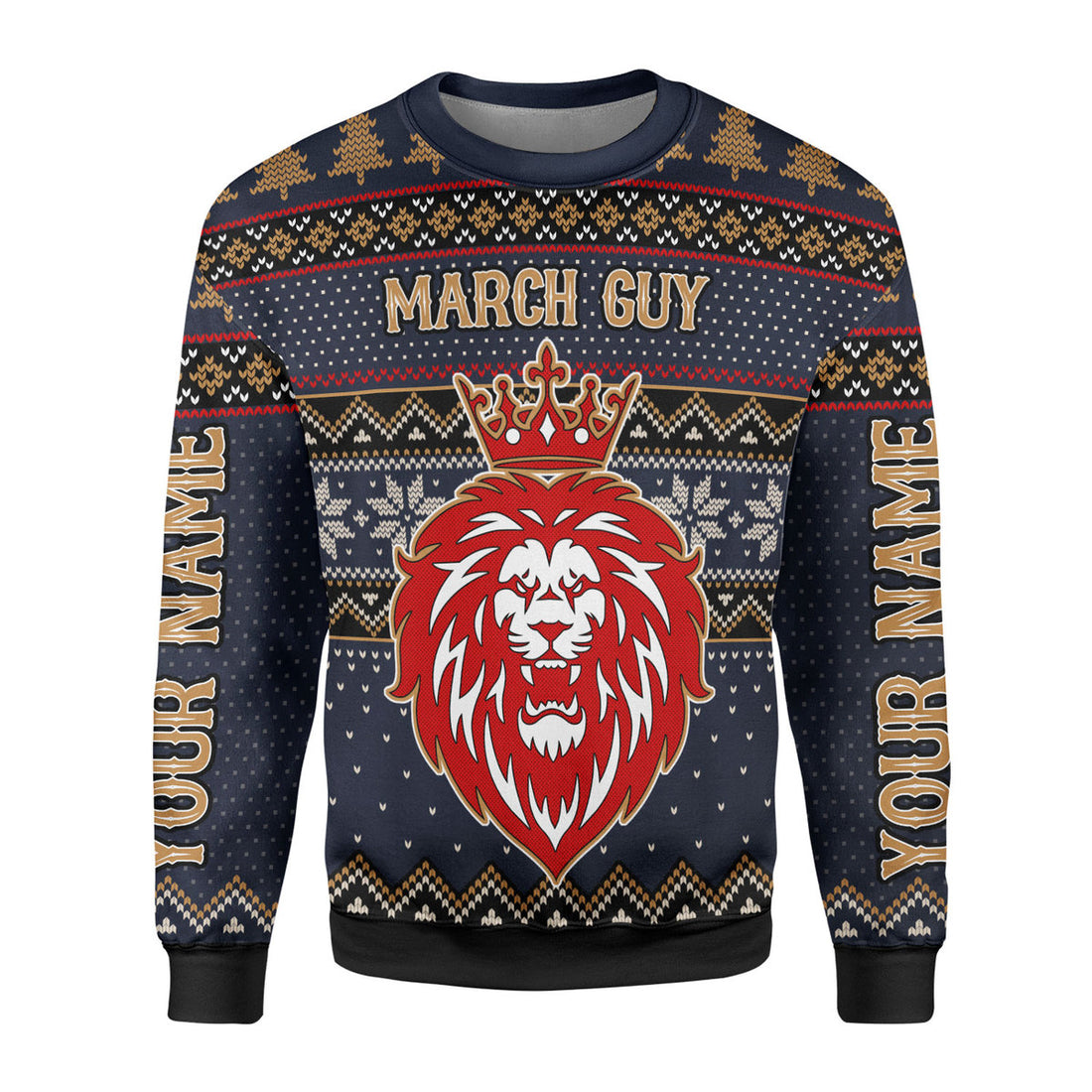 CustomsPig Personalized Ugly Sweater March Guy All Over Printed