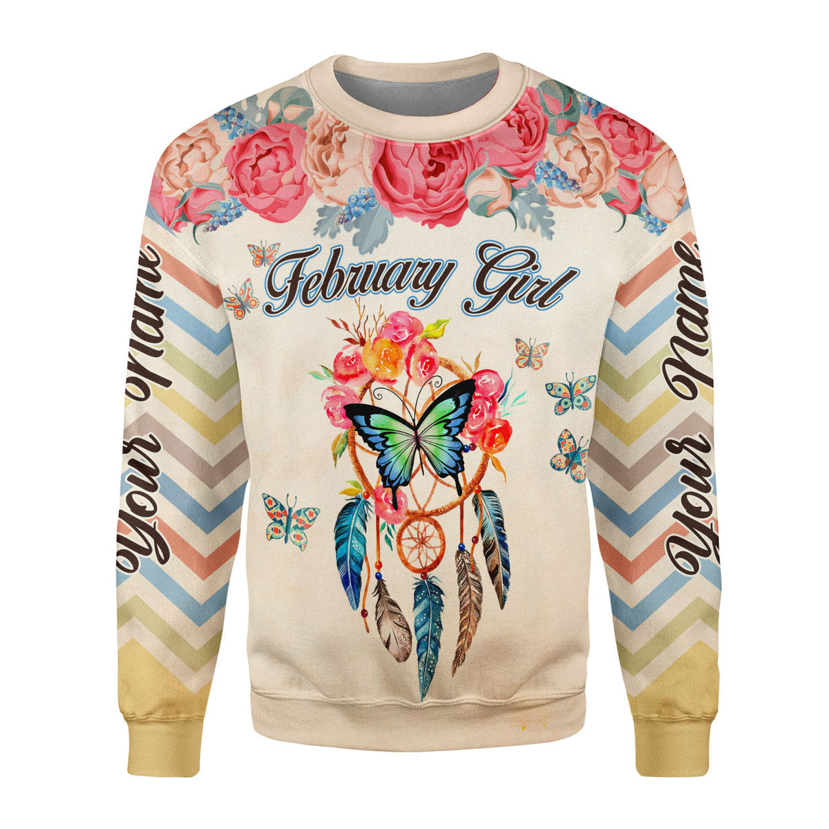 CustomsPig Personalized Tops February Girl All Over Printed