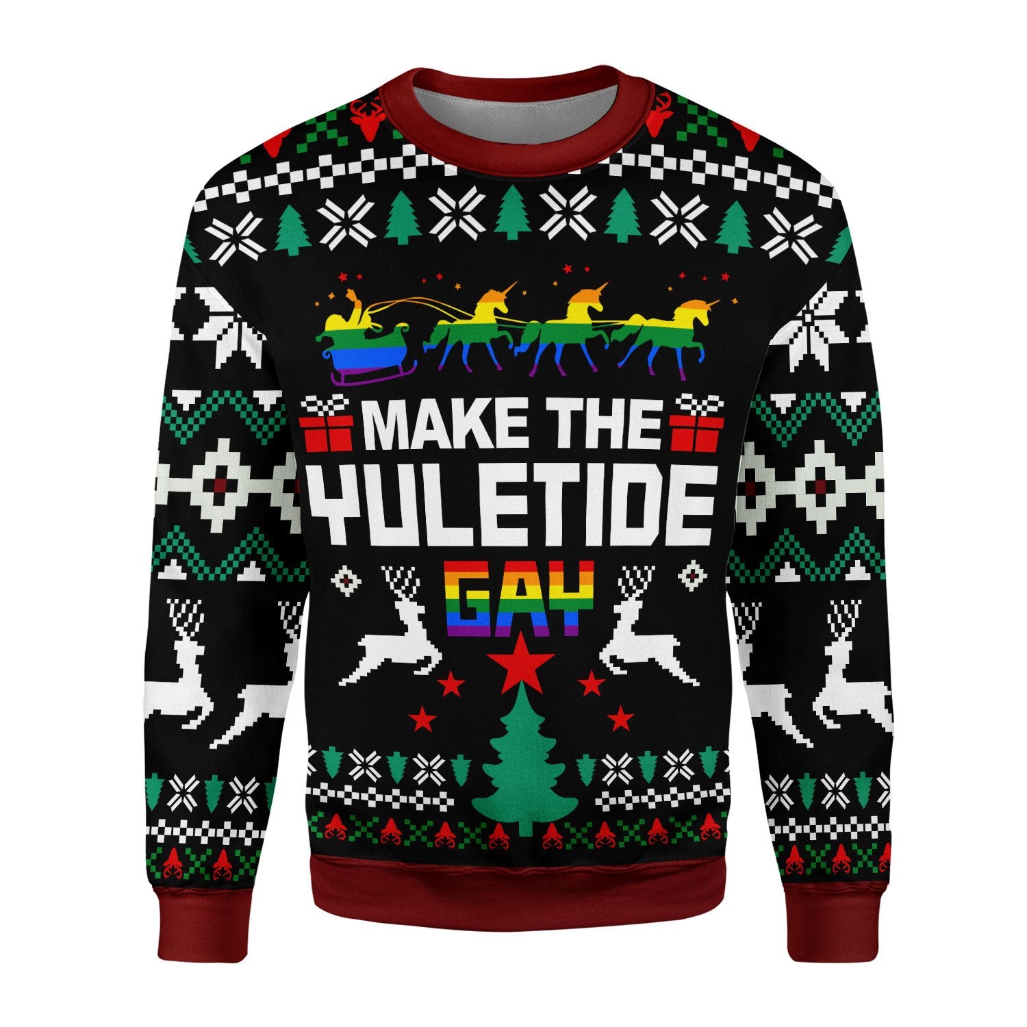 Customspig Tops Pullover Sweatshirt Make The Yuletide Gay Pride 3D Apparel