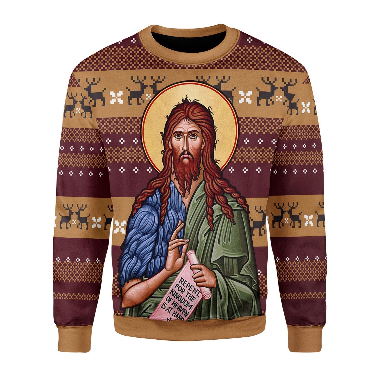 HumansBold Unisex Tops Pullover Sweatshirt St. John the Baptist 3D Apparel