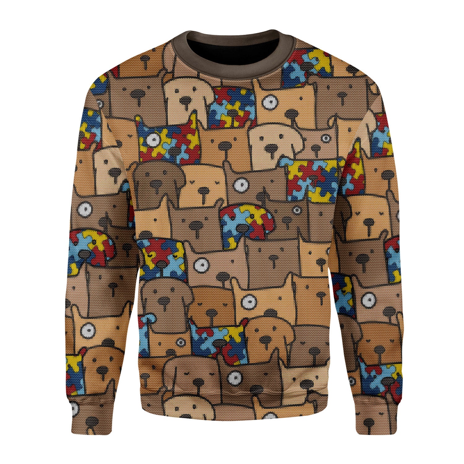 Customspig Christmas Sweater Autism Dog 3D Apparel