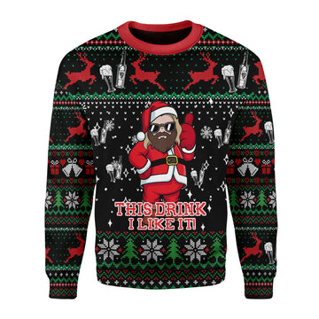Customspig Christmas Sweater Thor Drinking Beer 3D Apparel