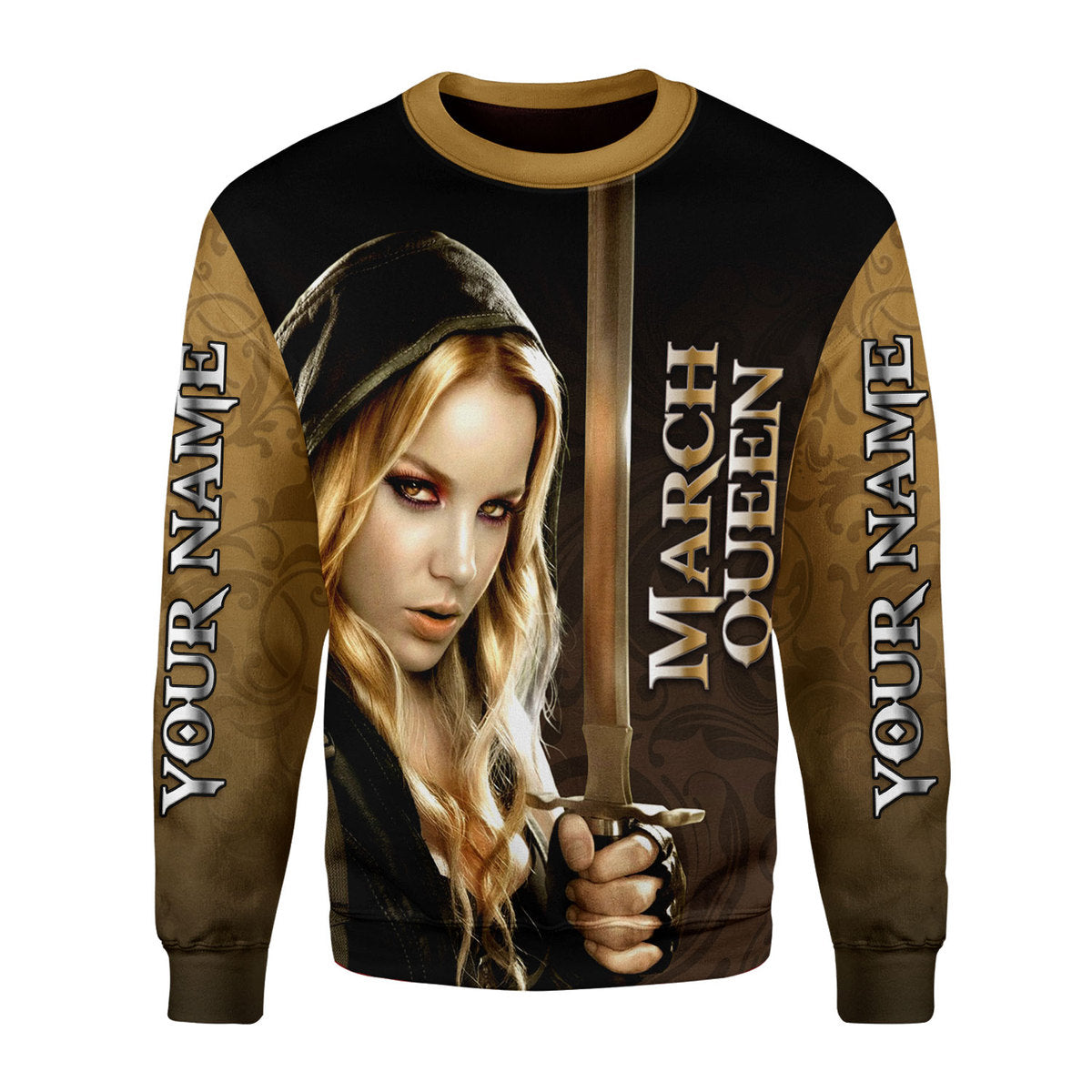 CustomsPig Personalized Ugly Sweater I'm A March Girl All Over Printed