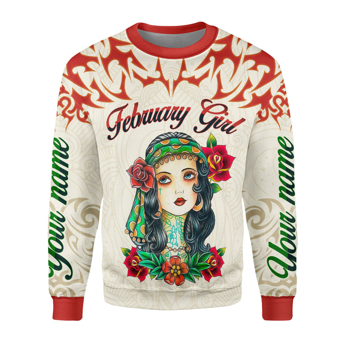 CustomsPig Personalized Ugly Sweater February Girl I Do What I Want All Over Printed