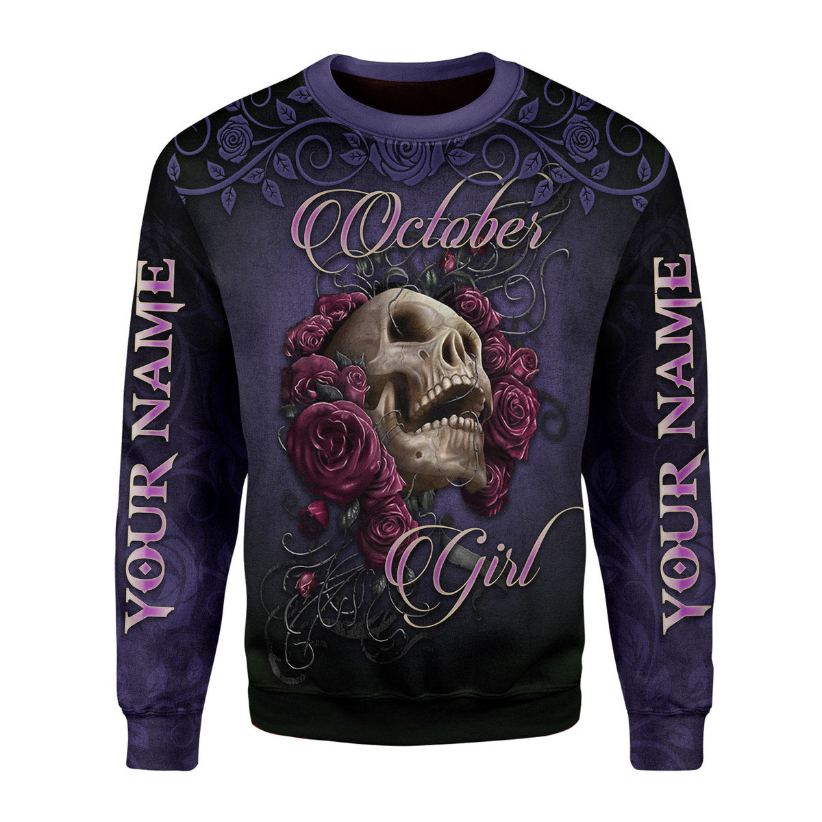 CustomsPig Personalized Ugly Sweater I'm An October Girl All Over Printed