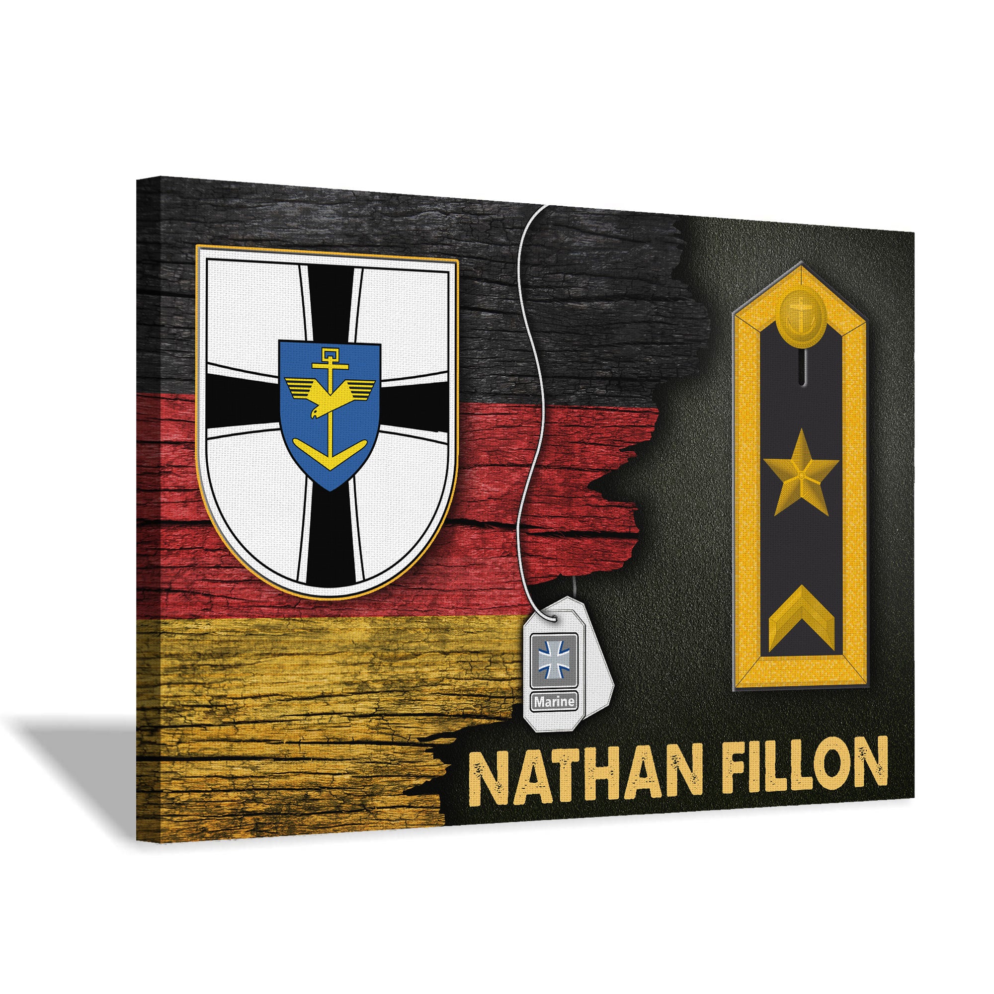 Personalized Name and Ranks - Insignia of the Marinefliegerkommando - With Military Ranks/Insignia Digital File Canvas