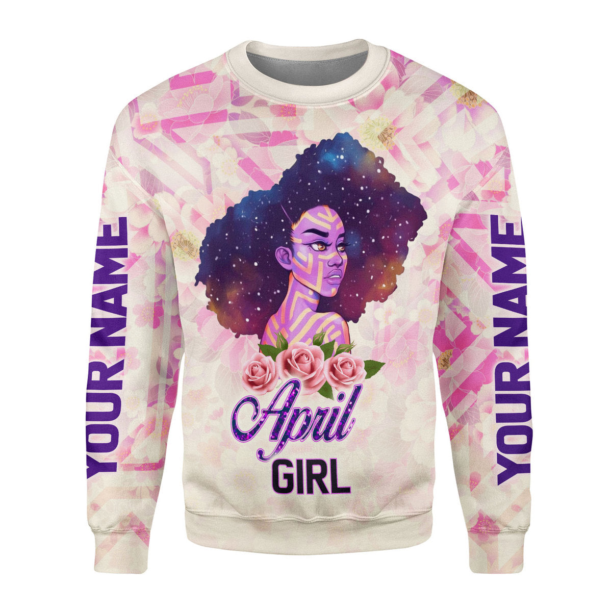 CustomsPig Personalized Ugly Sweater April Girl All Over Printed