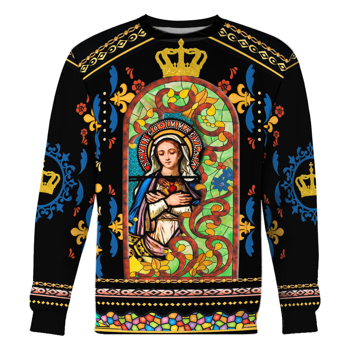 Tracksuit Tops Pullover Sweatshirt Mary Stained Glass 3D Apparel
