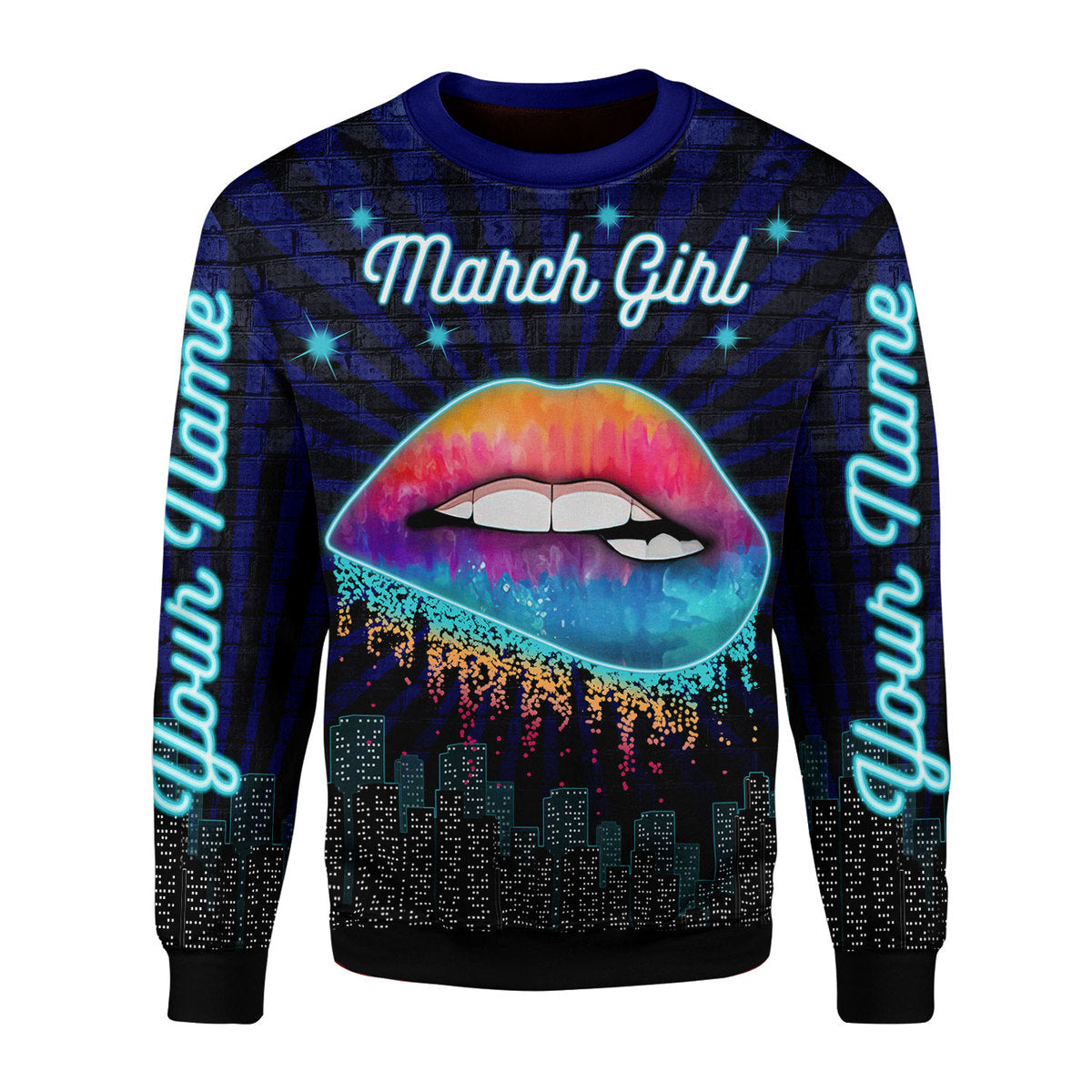 CustomsPig Personalized Ugly Sweater March Girl All Over Printed