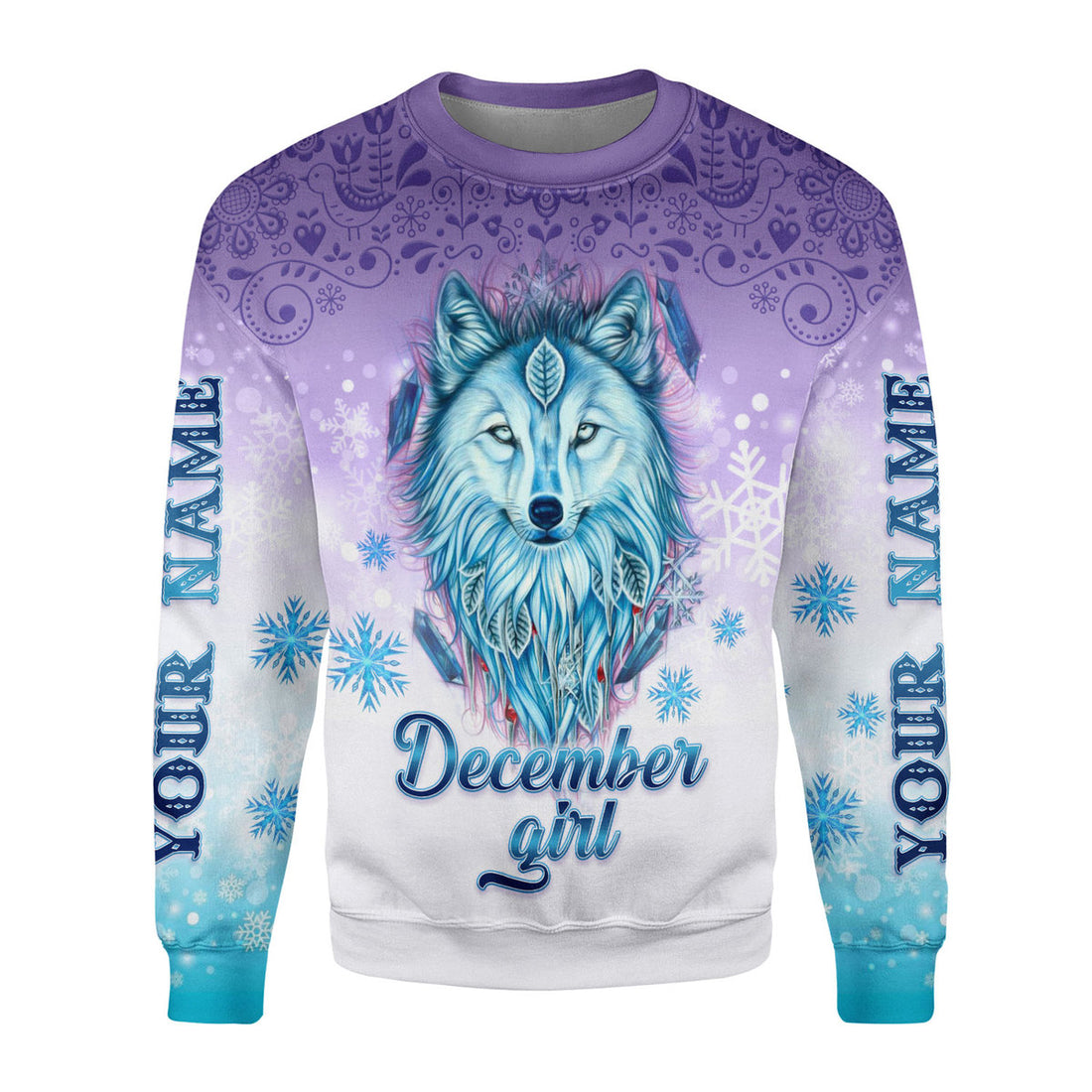 CustomsPig Personalized Ugly Sweater December Girl All Over Printed