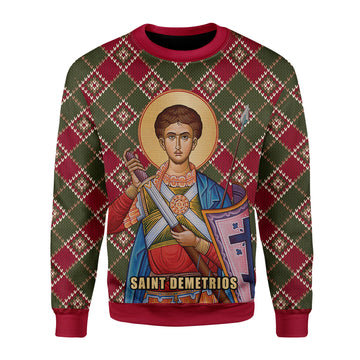 Customspig Christmas Sweater Saint Demetrios 3D Apparel