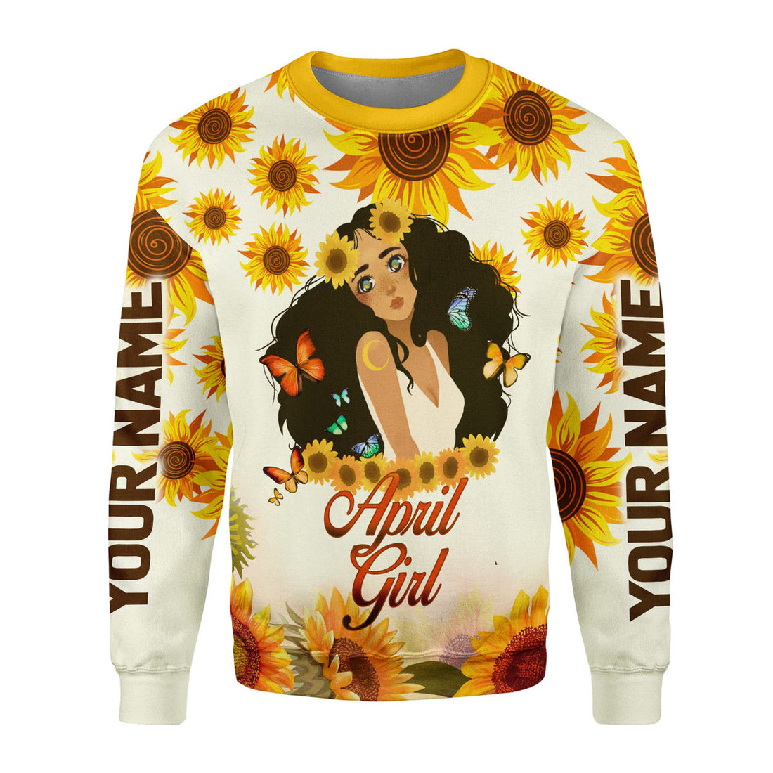 CustomsPig Personalized Ugly Sweater April Girl All Over Printed