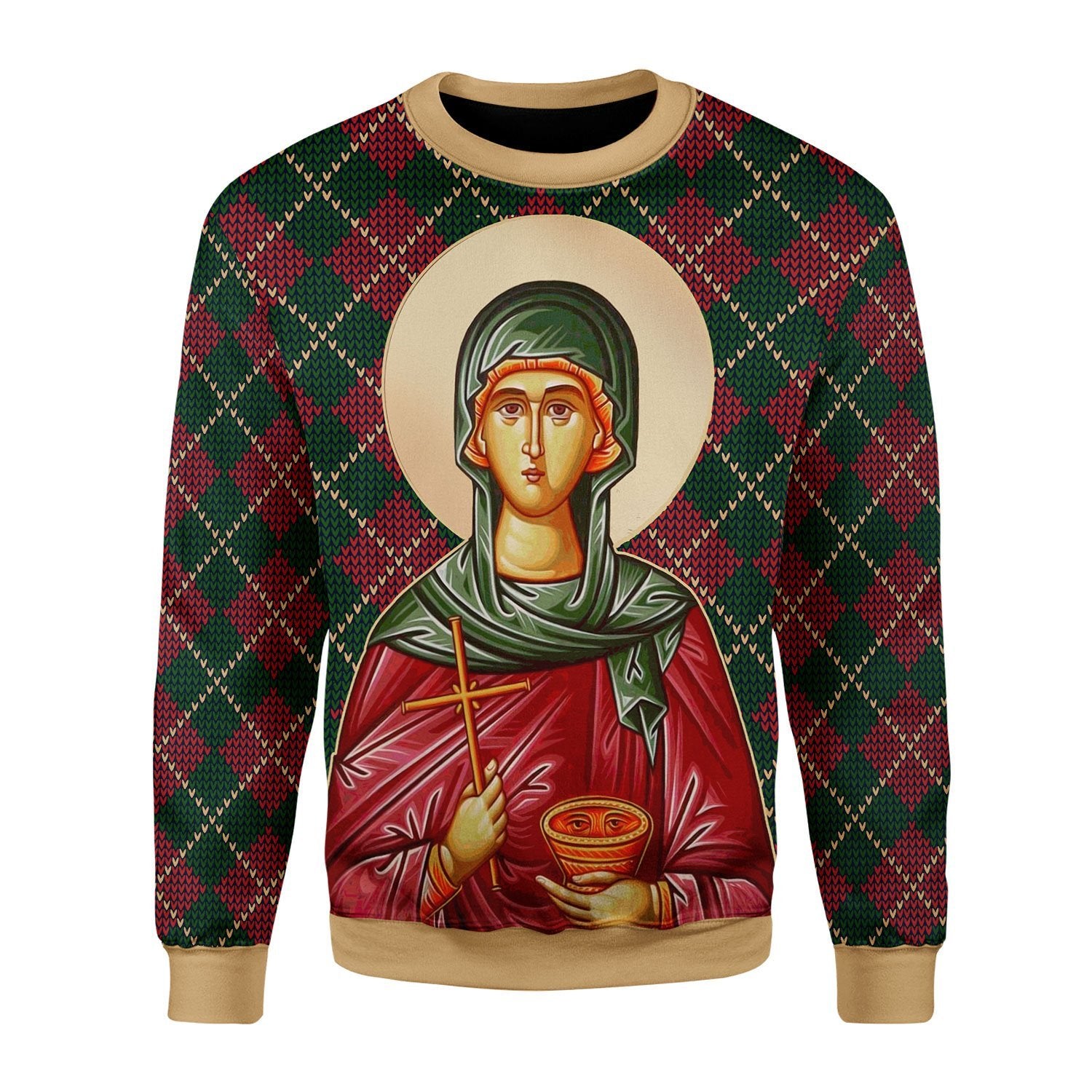 HumansBold Unisex Tops Pullover Sweatshirt St. Paraskeve 3D Apparel