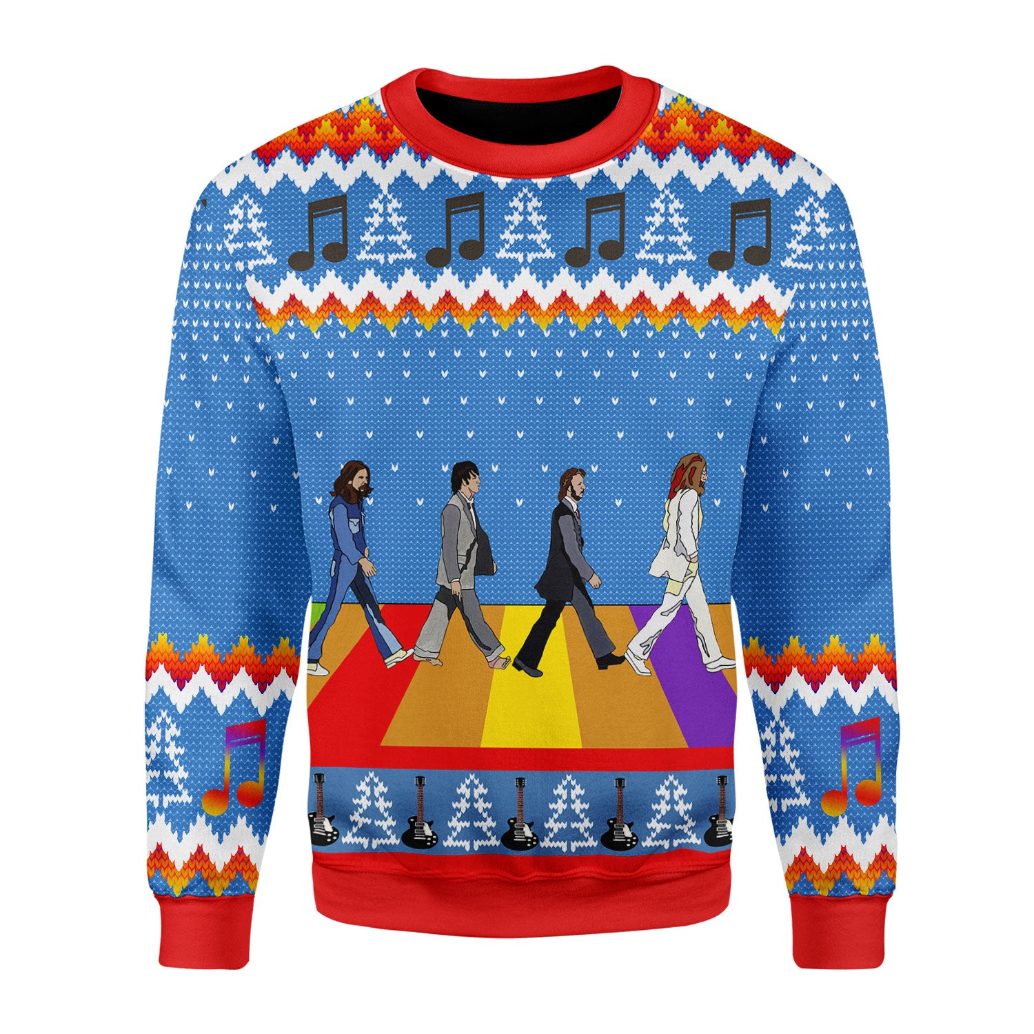 Customspig Christmas Sweater The Beatles Hippie 3D Apparel