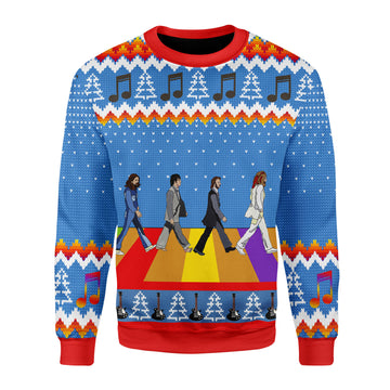 Customspig Christmas Sweater The Beatles Hippie 3D Apparel