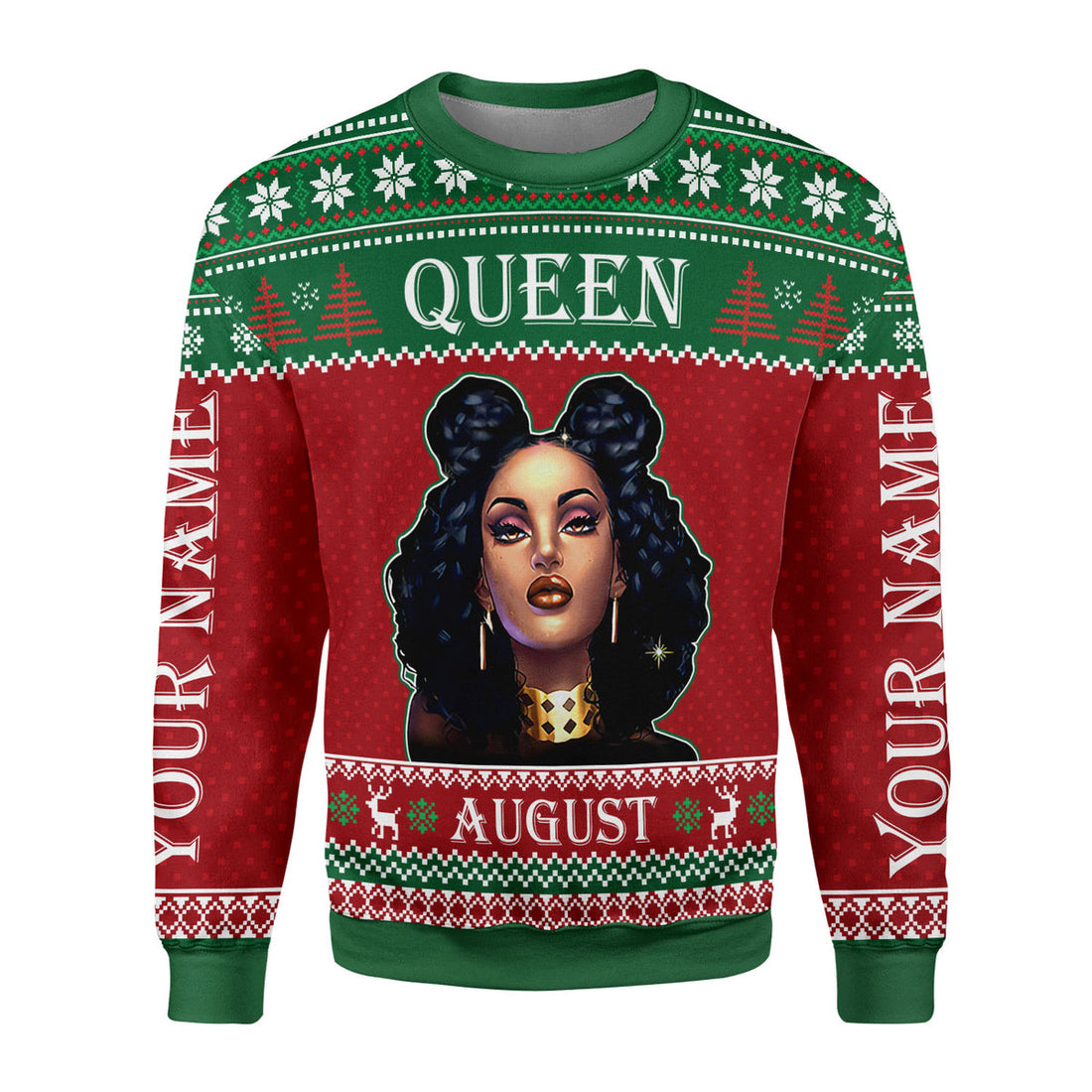 CustomsPig Personalized Ugly Sweater August Girl All Over Printed