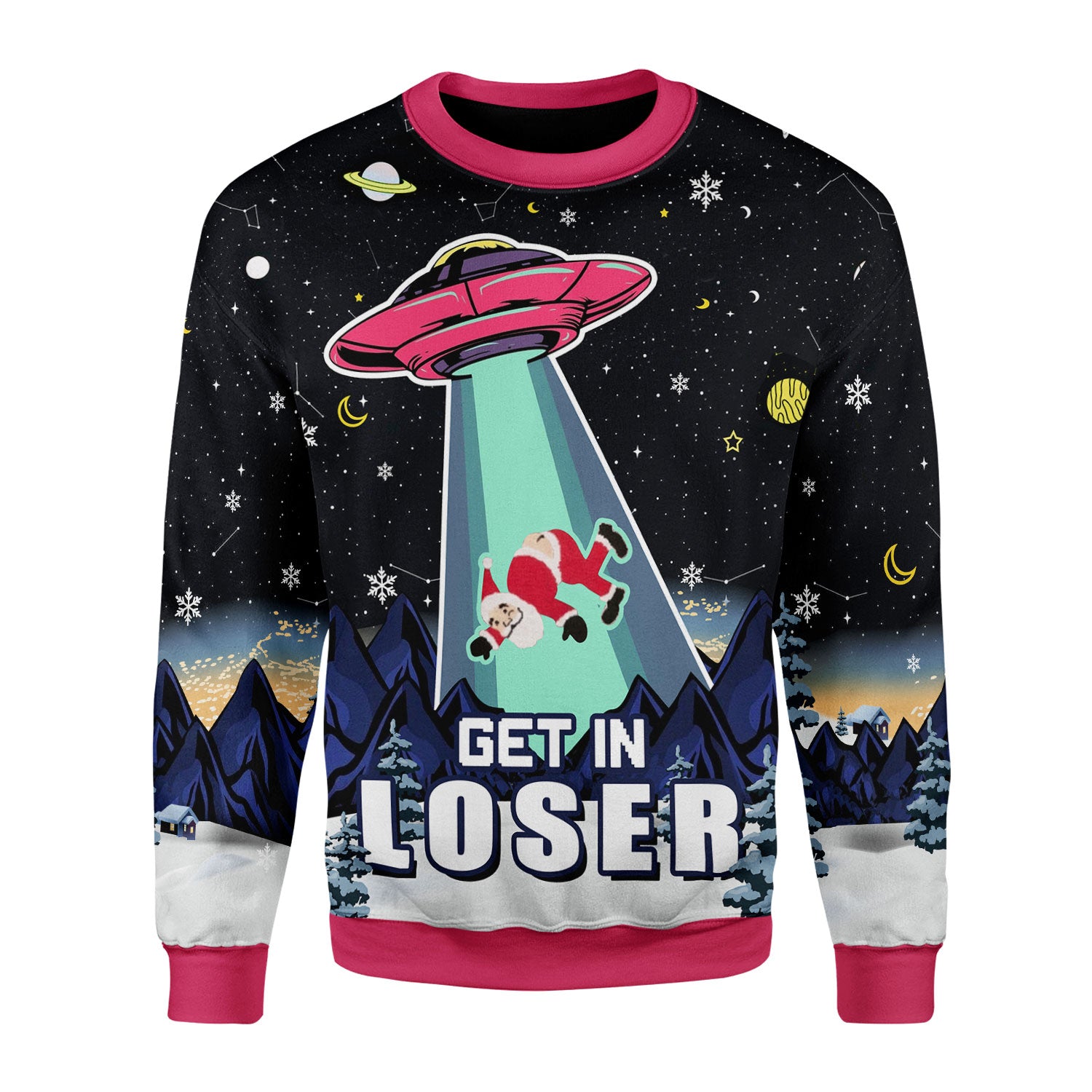 Customspig Christmas Sweater Alien Get In Loser 3D Apparel
