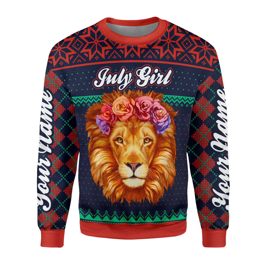 CustomsPig Personalized Ugly Sweater July Girl All Over Printed