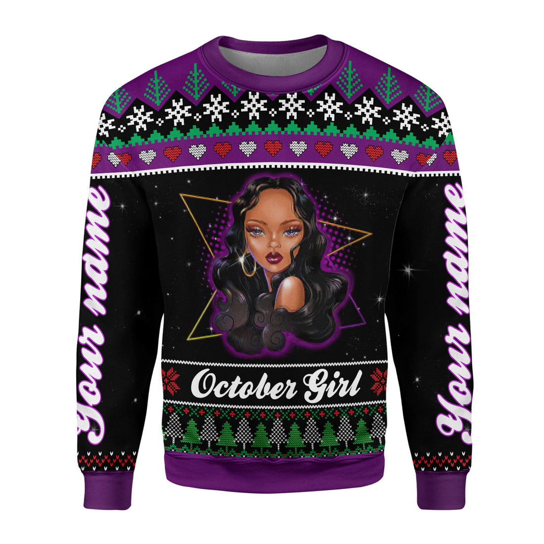 Customspig Personalized Sweatshirt October Girl All Over Printed