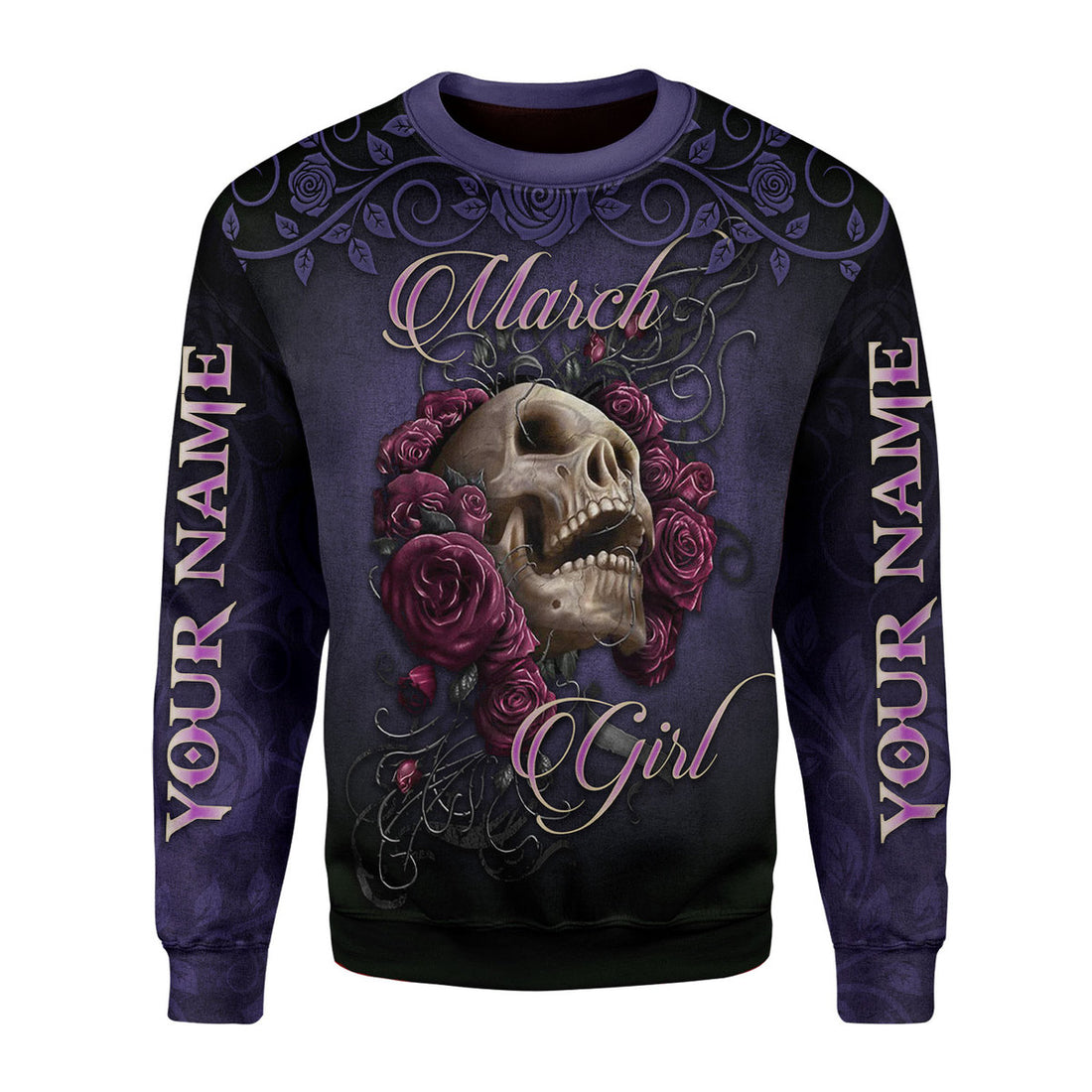 CustomsPig Personalized Ugly Sweater I'm A March Girl All Over Printed