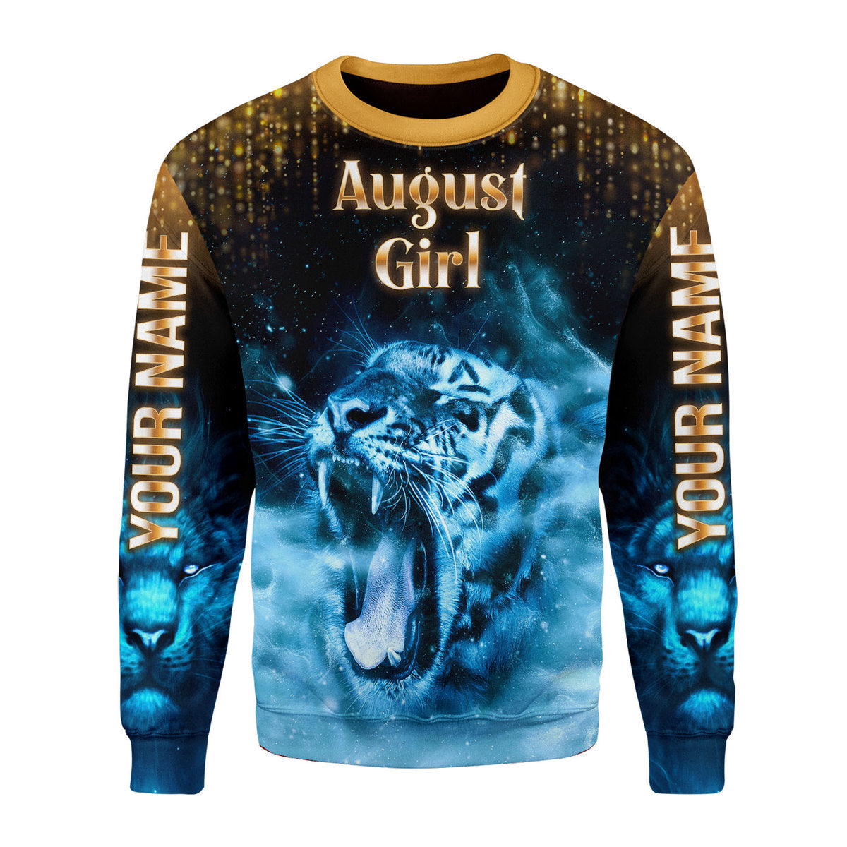 CustomsPig Personalized Ugly Sweater As An August Girl She's Up All Over Printed