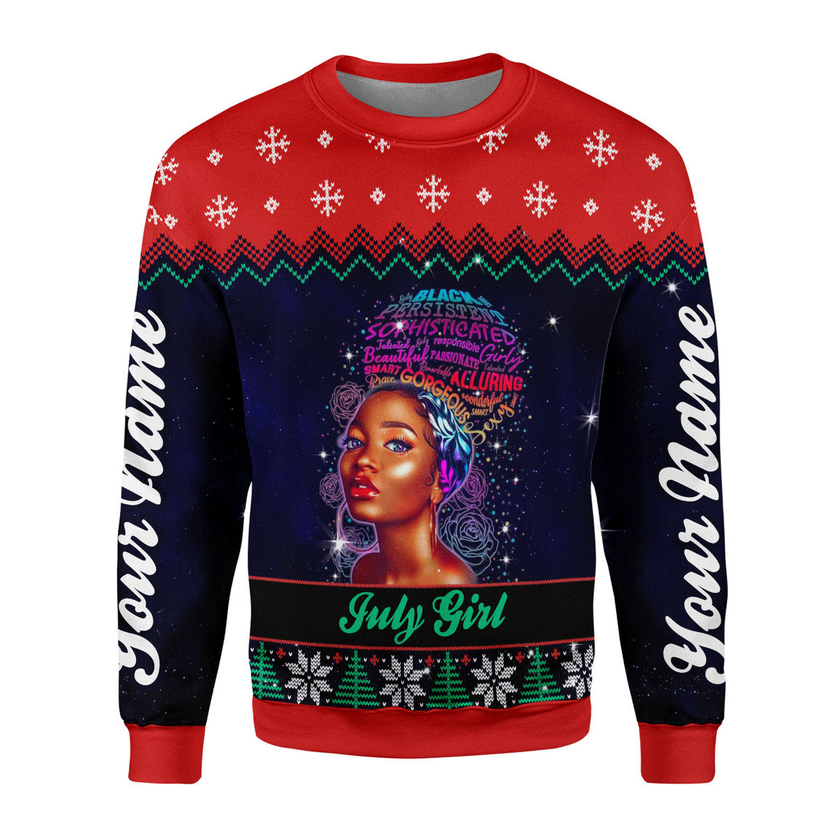 CustomsPig Personalized Ugly Sweater July Girl  All Over Printed