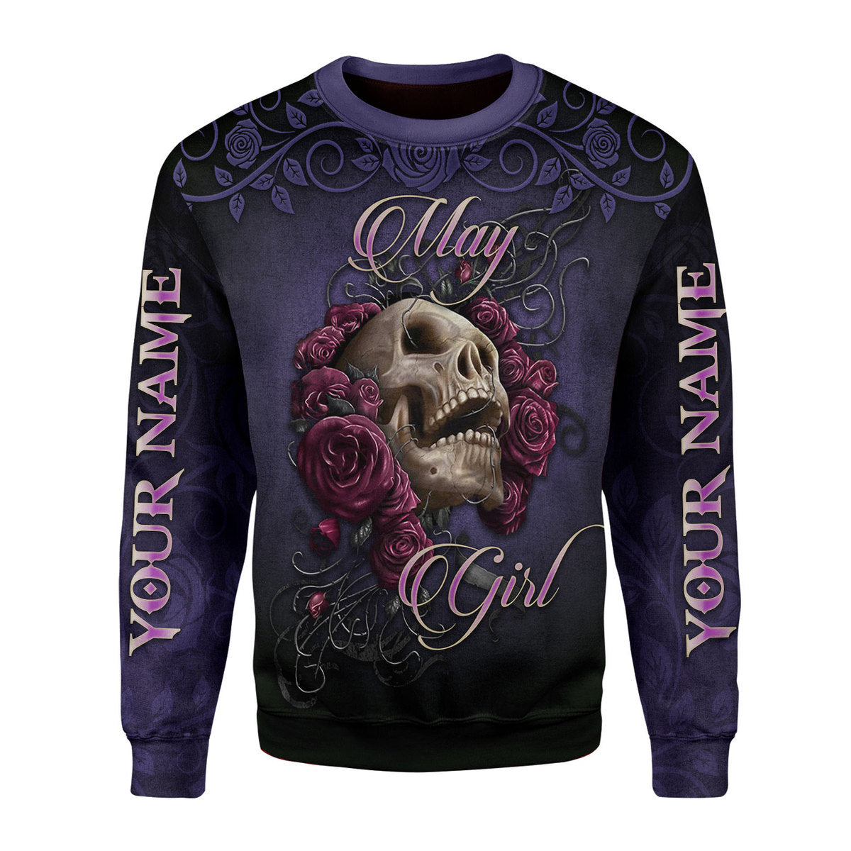 CustomsPig Personalized Ugly Sweater I'm A May Girl All Over Printed